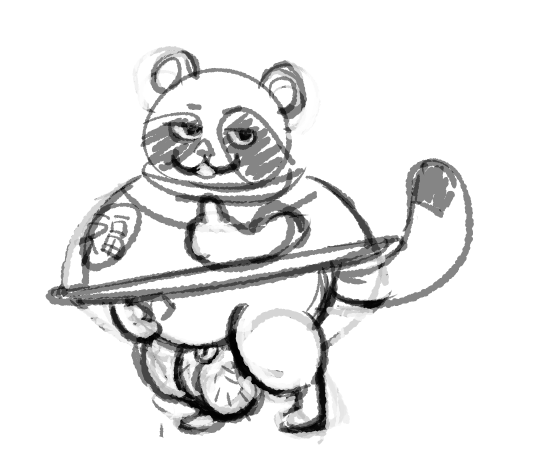 2021 anthro balls belly big_balls biped canid canine doodle_champion_island_games genitals google google_doodle male mammal monochrome overweight puppyboy raccoon_dog simple_background sketch solo tanuki white_background