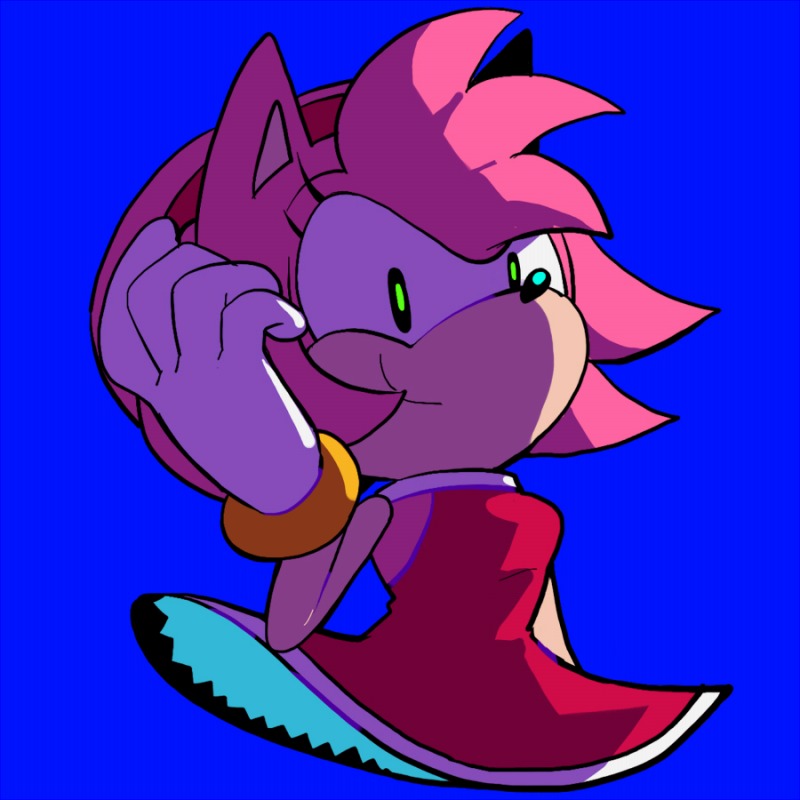 2021 accessory aimf0324 amy_rose anthro bottomwear breasts clothing eulipotyphlan female fingers gloves hair_accessory hairband handwear hedgehog mammal sega simple_background skirt smile solo sonic_the_hedgehog_(series) video_games