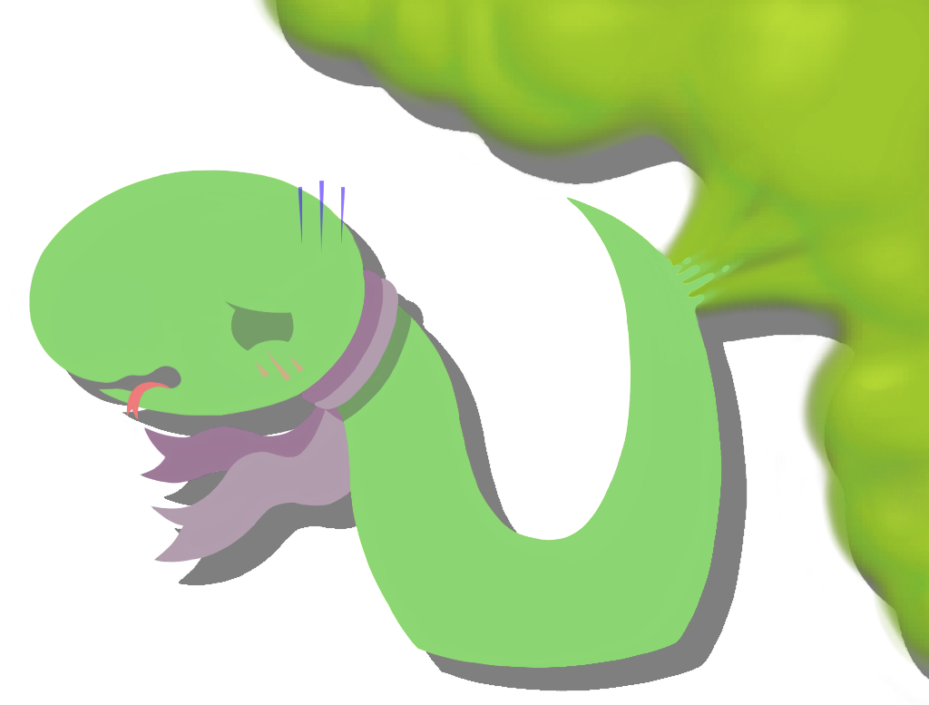 ambiguous_gender blush disgust embarrassed fart fart_cloud fart_fetish lineless reptile scalie scarf shy skunkinsly snake snake_(ultimate_chicken_horse) solo tongue tongue_out toony ultimate_chicken_horse video_games