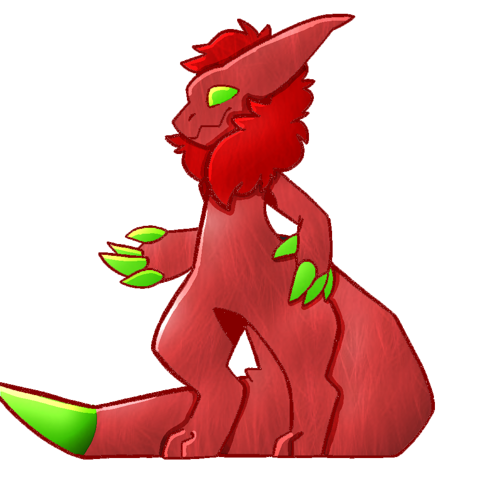 anthro claws fur green_claws green_eyes male melon_(oc_melon) oc_melon red_body red_fur solo wickerbeast