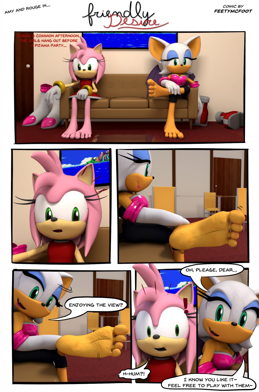 3d_(artwork) 4_toes amy_rose anthro barefoot boots_removed comic dialogue digital_media_(artwork) duo english_text feet feetymcfoot female foot_focus furniture hi_res humanoid_feet plantigrade rouge_the_bat sega shoes_removed sitting sofa sonic_the_hedgehog_(series) surprised_expression text toe_wiggle toes