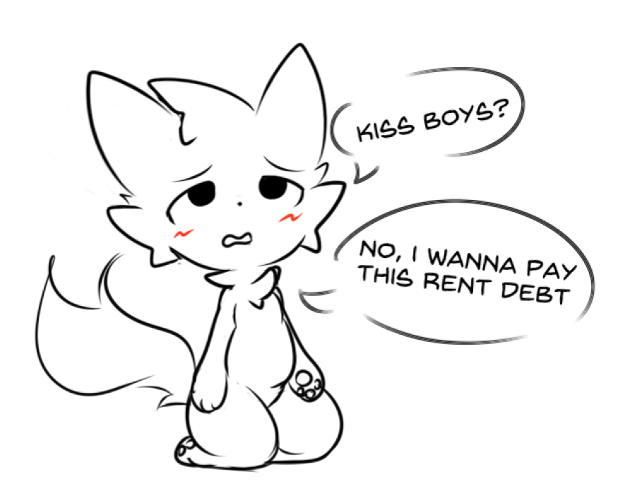 andromorph anthro belly blush blush_lines boy_kisser_(meme) domestic_cat english_text felid feline felis humor intersex jaspixie mammal paws rent silly_cat_(mauzymice) simple_background sitting solo speech_bubble text thick_thighs