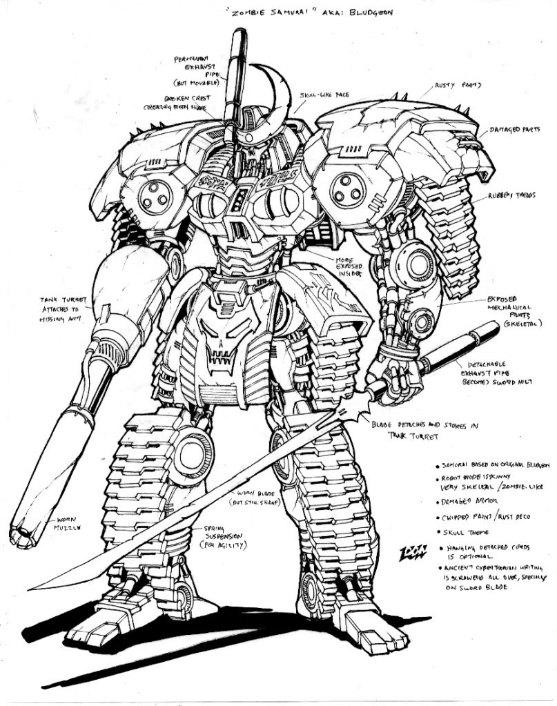 1boy armor armored_vehicle bludgeon_(transformers) commentary concept_art decepticon don_allan_figueroa entrails greyscale holding holding_weapon japanese_armor katana mecha military military_vehicle monochrome motor_vehicle no_humans official_art organs redesign robot samurai science_fiction skull sword tank tank_turret the_transformers_(idw) transformers transformers_(marvel) weapon