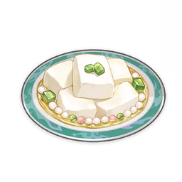 "sweet_dream"_(genshin_impact) artist_request commentary english_commentary food food_focus genshin_impact jelly lowres no_humans official_art plate still_life third-party_source tofu transparent_background