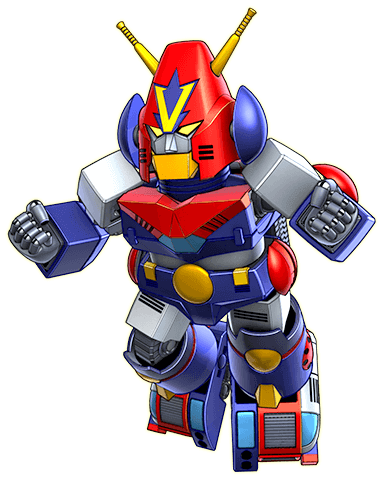3d chibi choudenji_robo_combattler_v clenched_hands combattler_v_(robot) looking_ahead lowres mecha no_humans official_art running science_fiction solo super_robot super_robot_wars super_robot_wars_dd transparent_background