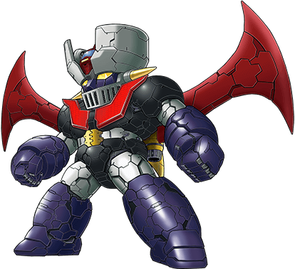 chibi clenched_hands looking_ahead lowres mazinger_(series) mazinger_z mazinger_z:_infinity mazinger_z_(mecha) mecha mechanical_wings no_humans official_art pilder standing super_robot super_robot_wars super_robot_wars_t transparent_background wings yellow_eyes