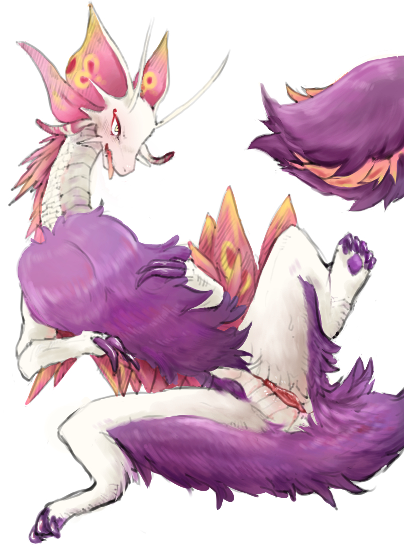 capcom chest_tuft claws female feral finger_claws fur genitals leviathan_(mh) masyo mizutsune monster_hunter open_mouth presenting presenting_pussy purple_body purple_claws purple_fur pussy scales scalie simple_background solo spread_legs spreading toe_claws tongue tongue_out tuft video_games white_background white_body white_scales