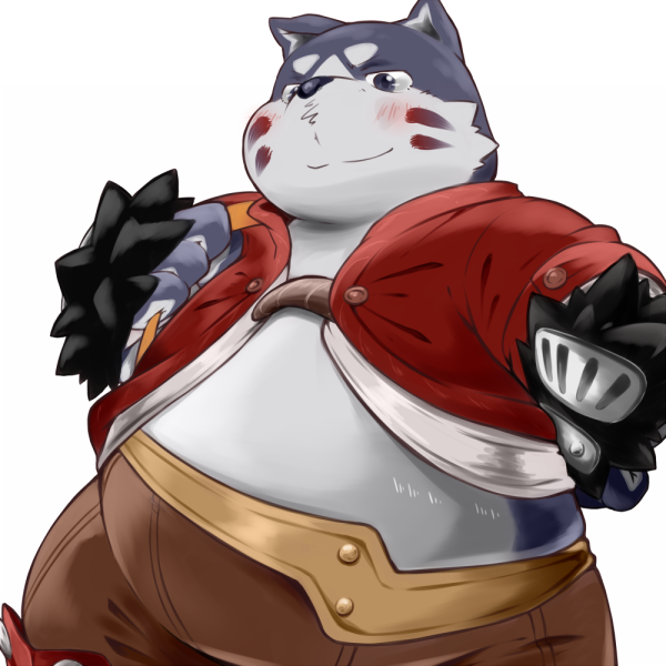 1:1 2013 anthro biped blush canid canine canis clothed clothing domestic_dog hinami humanoid_hands kemono male mammal overweight overweight_male popori simple_background solo tera_online video_games white_background