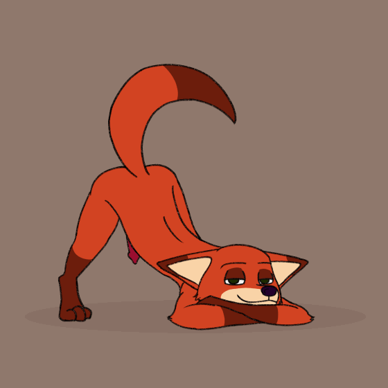 &lt;3 1:1 animated anthro ass_up canid canine dialogue disney erection fox genitals jack-o'_pose kodigozoot male mammal nick_wilde one_eye_closed penis pose seductive short_playtime solo tailwag teasing wink zootopia