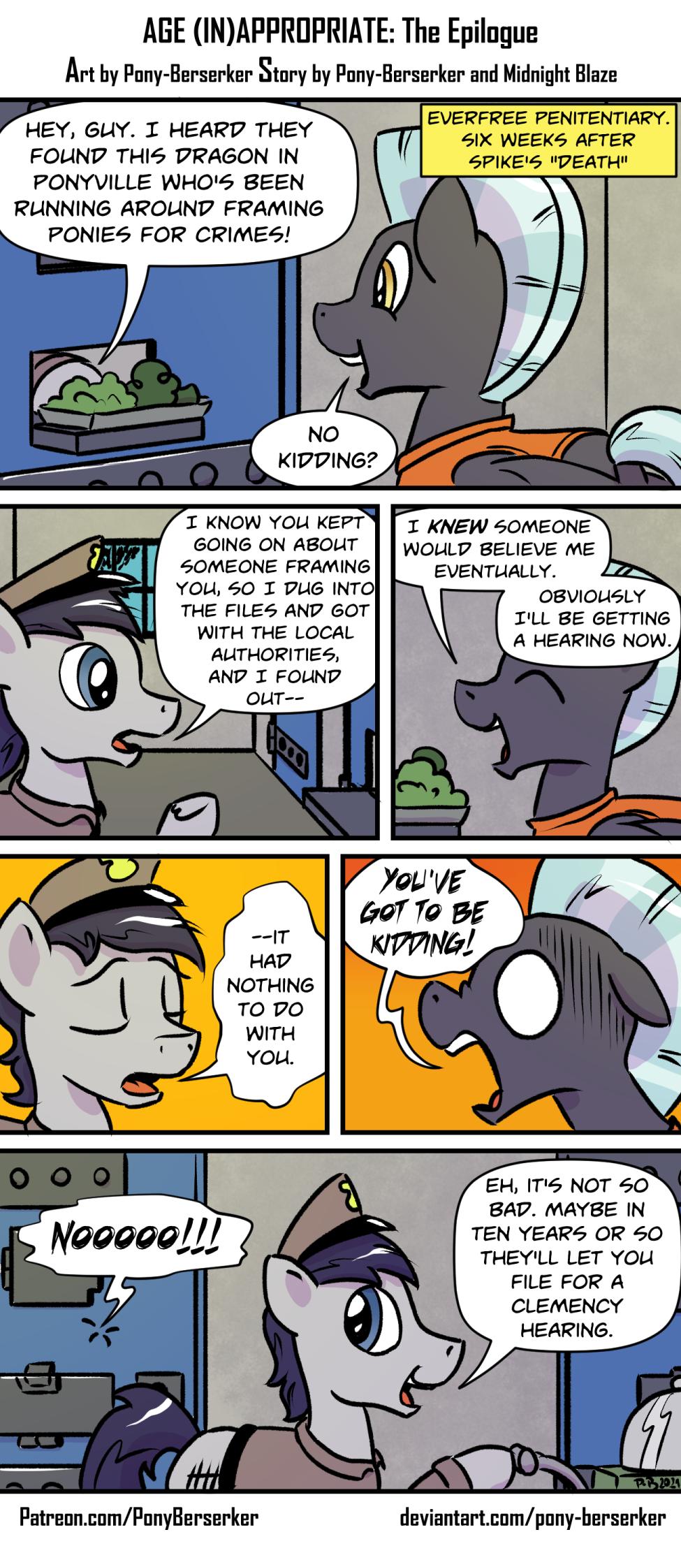 arm_pull clothing comic dialogue english_text equid equine friendship_is_magic from_behind_position hasbro hi_res horse key mammal my_little_pony overalls pegasus pony pony-berserker prison prison_guard prison_guard_position prison_jumpsuit prison_uniform prisoner sex text thunderlane_(mlp) url wings