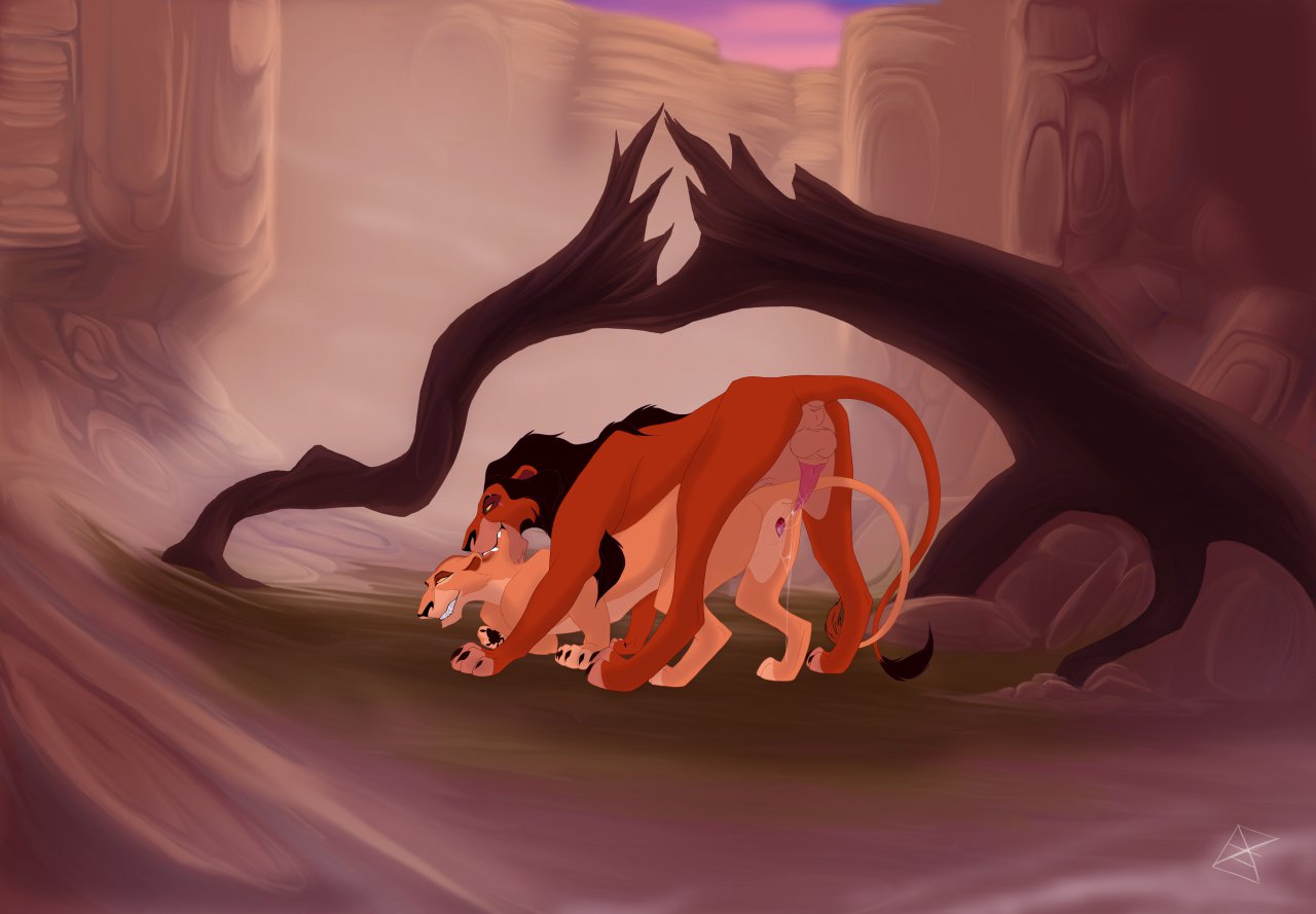 black_mane canyon disney duo felid female feral from_behind_position grave imminent_sex lion male male/female mammal mane pantherine profanity scar_(the_lion_king) scruff_biting sex tail_tuft the_lion_king tuft zazex zira