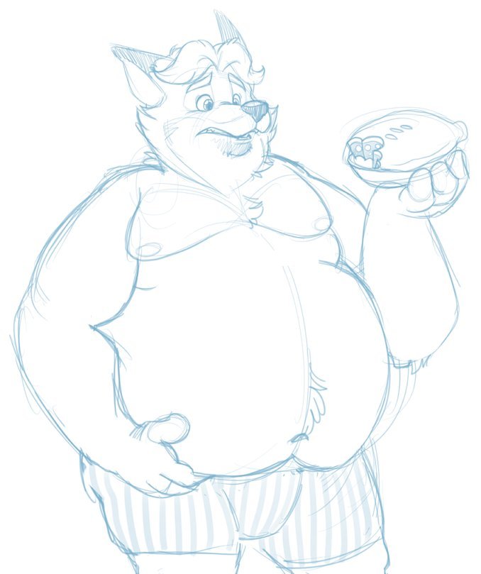 2017 anthro belly bravo canid canine disney fox gideon_grey male mammal moobs nipples obese obese_male overweight overweight_male simple_background sketch solo white_background zootopia