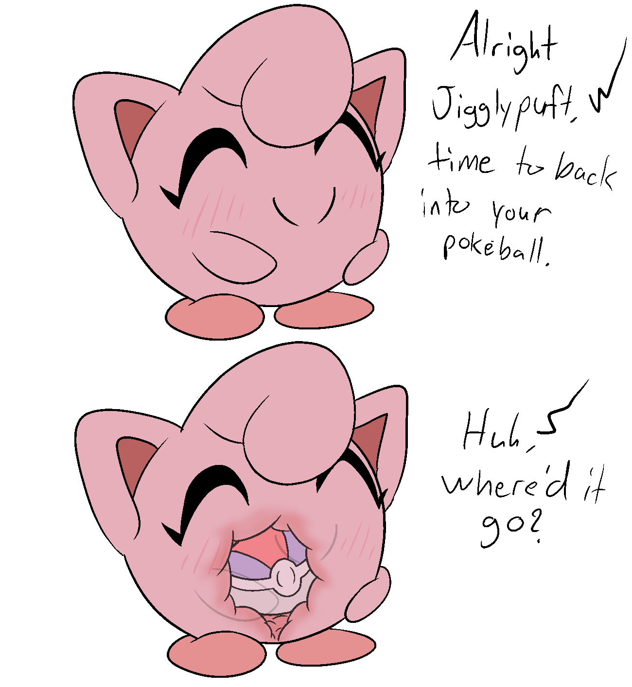 alpha_channel blush cavity_storage dialogue english_text eyes_closed female feral happy_harvey hi_res hiding_object internal internal_vaginal jigglypuff large_penetration nintendo offscreen_character penetration phone_drawing pink_body pok&eacute;ball pok&eacute;mon pok&eacute;mon_(species) simple_background smile solo text transparent_background video_games