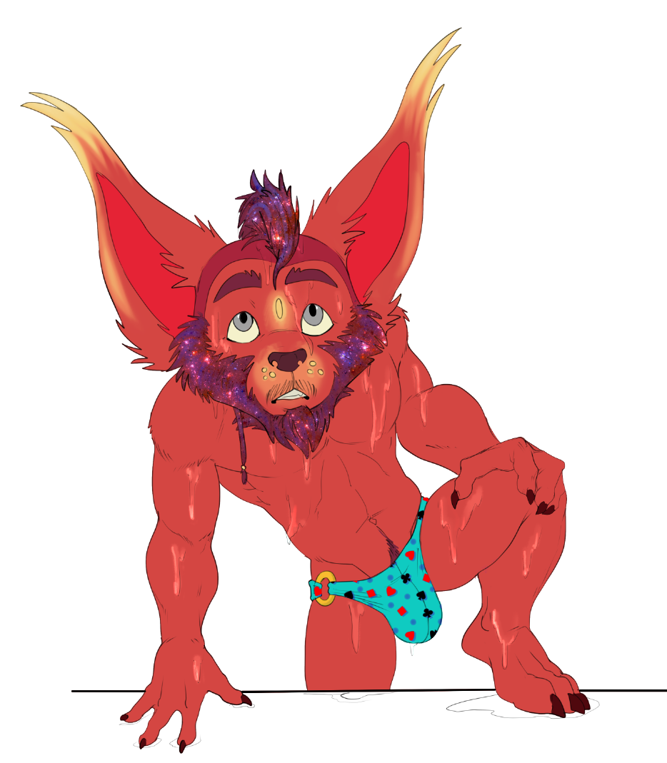 &clubs; &diams; &lt;3 &spades; 2020 4_fingers anthro arm_tuft athletic athletic_anthro athletic_male biceps black_bottomwear black_clothing black_speedo black_swimwear blue_bottomwear blue_clothing blue_swimwear bottomwear bristol brown_claws brown_nose bulge cheek_tuft chin_tuft chua claws clothed clothing colored digital_drawing_(artwork) digital_media_(artwork) digitigrade ear_tuft eyebrows facial_tuft fan_character fingers flat_colors fluffy_ears front_view frown fur gold_(metal) gold_jewelry gold_ring grey_eyes hair hand_on_ground humanoid_hands jewelry looking_at_viewer looking_up male mammal mane multicolored_bottomwear multicolored_clothing multicolored_speedo multicolored_swimwear muscular muscular_anthro muscular_male navel obliques open_frown open_mouth portrait purple_beard purple_eyebrows purple_hair purple_mane purple_pubes red_body red_bottomwear red_clothing red_fur red_speedo red_swimwear serratus simple_background skimpy solo speedo suit_symbol swimwear symbol three-quarter_portrait topless topless_male tuft wet wet_body wet_bottomwear wet_clothing wet_fur wet_swimsuit white_background wildstar