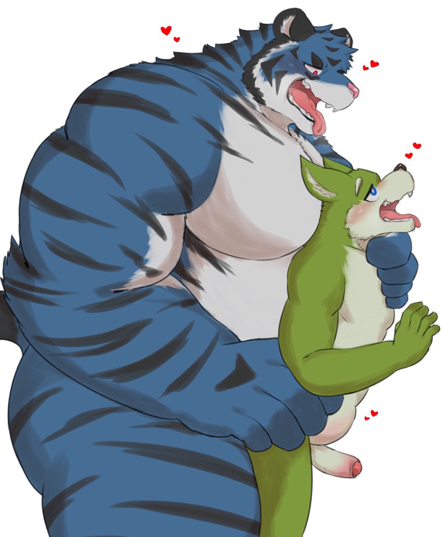 &lt;3 2020 abdominal_bulge anal anal_penetration anthro anthro_on_anthro anthro_penetrated anthro_penetrating anthro_penetrating_anthro black_body black_ears black_fur black_stripes blue_body blue_eyes blue_fur blue_tail breath canid canine dominant dominant_male duo felid foreskin fur genitals glans green_body green_ears green_fur holding_partner larger_male looking_pleasured male male/male male_penetrated male_penetrating male_penetrating_male mammal multicolored_body multicolored_fur nude nullraihigi obese overweight pantherine partially_retracted_foreskin penetration penile penile_penetration penis penis_in_ass pink_tongue side_view size_difference smaller_male striped_body striped_fur stripes submissive submissive_male teeth tiger tongue tongue_out