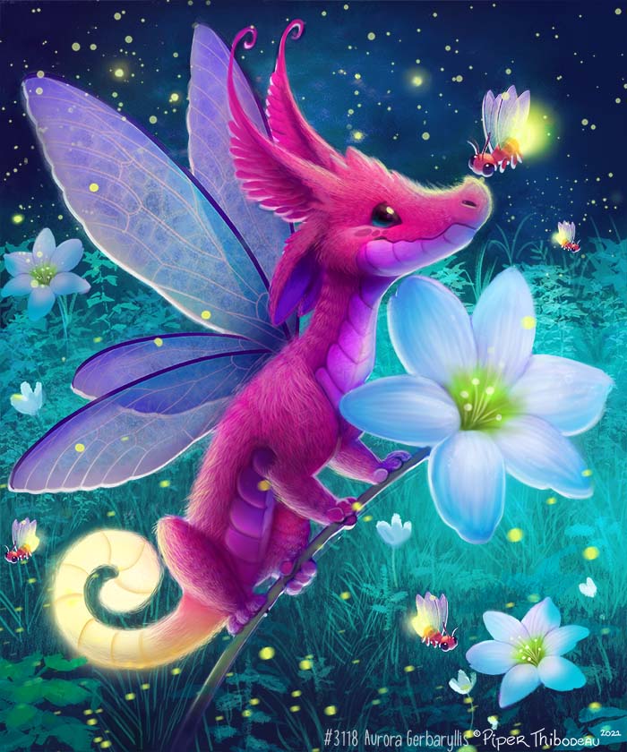 2021 5:6 ambiguous_gender arthropod beady_eyes beetle blue_eyes compound_eyes cryptid-creations dragon elateroid feral firefly flower fur furred_dragon glowing glowing_tail grass group insect insect_wings night pink_body pink_fur pink_scales plant scales sky star starry_sky text wings yellow_body