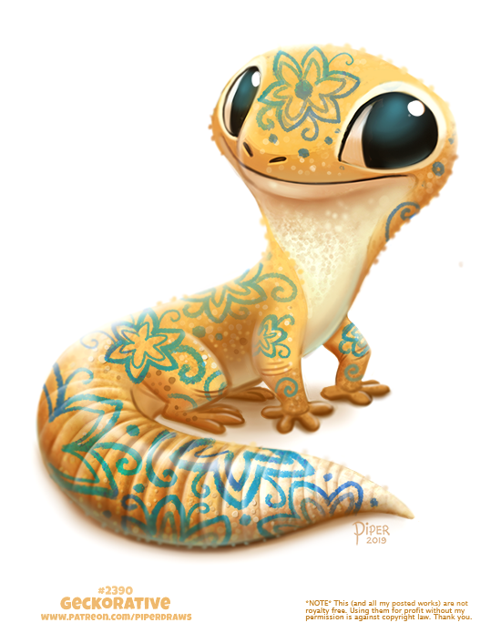 2019 ambiguous_gender black_eyes blue_body bodyart cryptid-creations english_text feral flower gecko humor lizard plant pun reptile scalie solo tan_body tattoo text