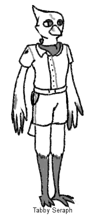 2018 4_toes ambiguous_gender anisodactyl anthro artist_name ascot avian bald barefoot beak belt biped bird_feet bottomwear clothed clothing digital_drawing_(artwork) digital_media_(artwork) dress_shirt feather_hands feathered_crest feathers feet flat_colors full-length_portrait fully_clothed greyscale half-closed_eyes head_crest low_res monochrome narrowed_eyes plantigrade portrait shirt shorts simple_background solo standing tabbyseraph three-quarter_view toes topwear white_background winged_arms wings