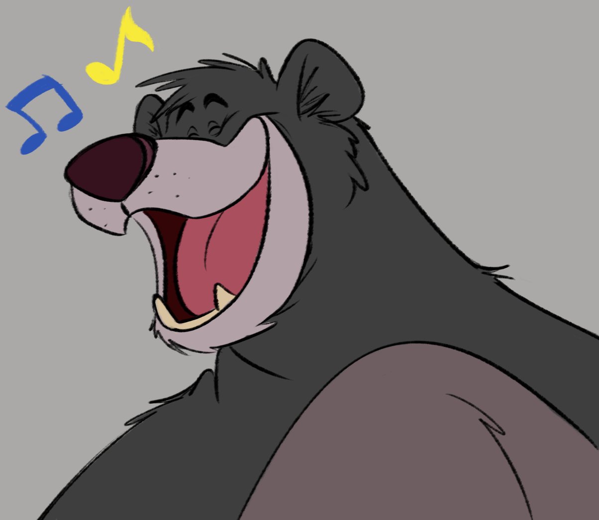 2021 anthro baloo disney edtertainerd fur male mammal open_mouth simple_background solo the_jungle_book ursid