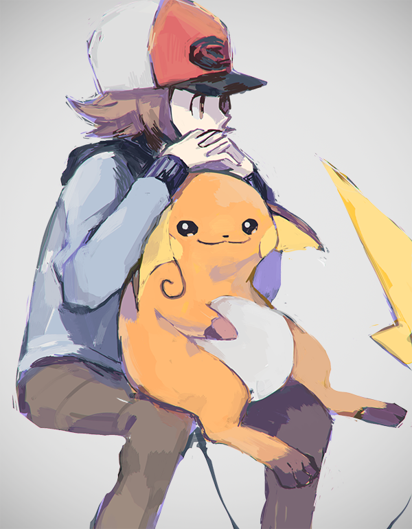 ambiguous_gender blank_stare chubby_feral digital_drawing_(artwork) digital_media_(artwork) duo feral hands_together hilbert_(pok&eacute;mon) human looking_at_viewer looking_away male mammal nintendo on_lap pok&eacute;mon pok&eacute;mon_(species) raichu raised_tail rodent simple_background sitting slightly_chubby smile tattanbu unimpressed video_games