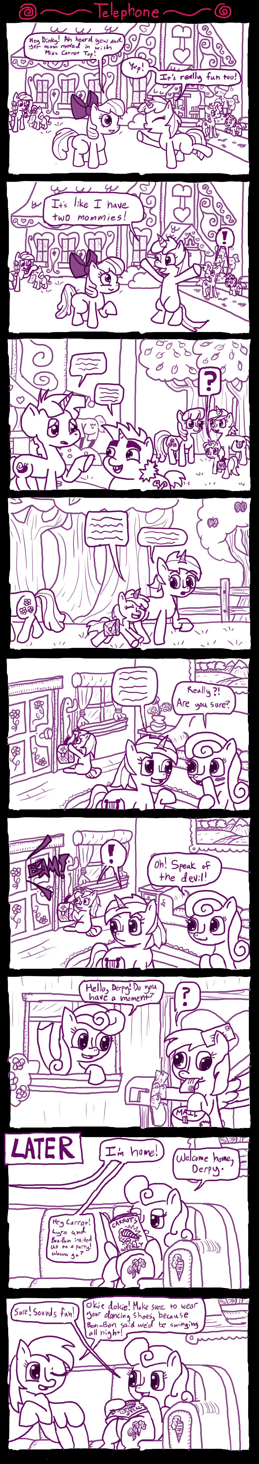 ! 2012 absurd_res apple_bloom_(mlp) bonbon_(mlp) carrot_top_(mlp) cheerilee_(mlp) comic daughter derpy_hooves_(mlp) dialogue dinky_hooves_(mlp) english_text equid equine female feral ficficponyfic friendship_is_magic group hasbro hi_res horn humor long_image lyra_heartstrings_(mlp) male mammal monochrome mother mother_and_child mother_and_daughter my_little_pony parent parent_and_child pegasus snails_(mlp) snips_(mlp) tall_image text tootsie_flute_(mlp) unicorn wings young