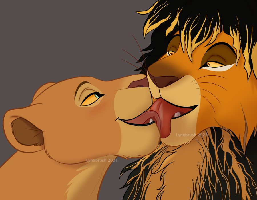 barbary_lion blush disney duo felid female french_kissing fur hair half_lidded_eyes happy kissing lion lynxbrush making_out male male/female mammal mane multicolored_body multicolored_fur multicolored_hair multicolored_mane nala open_mouth pantherine queen romantic royalty shaggy_fur shaggy_hair smile teeth teeth_showing the_lion_king the_lion_king_(original_character) tongue tongue_on_tongue tongue_out toony