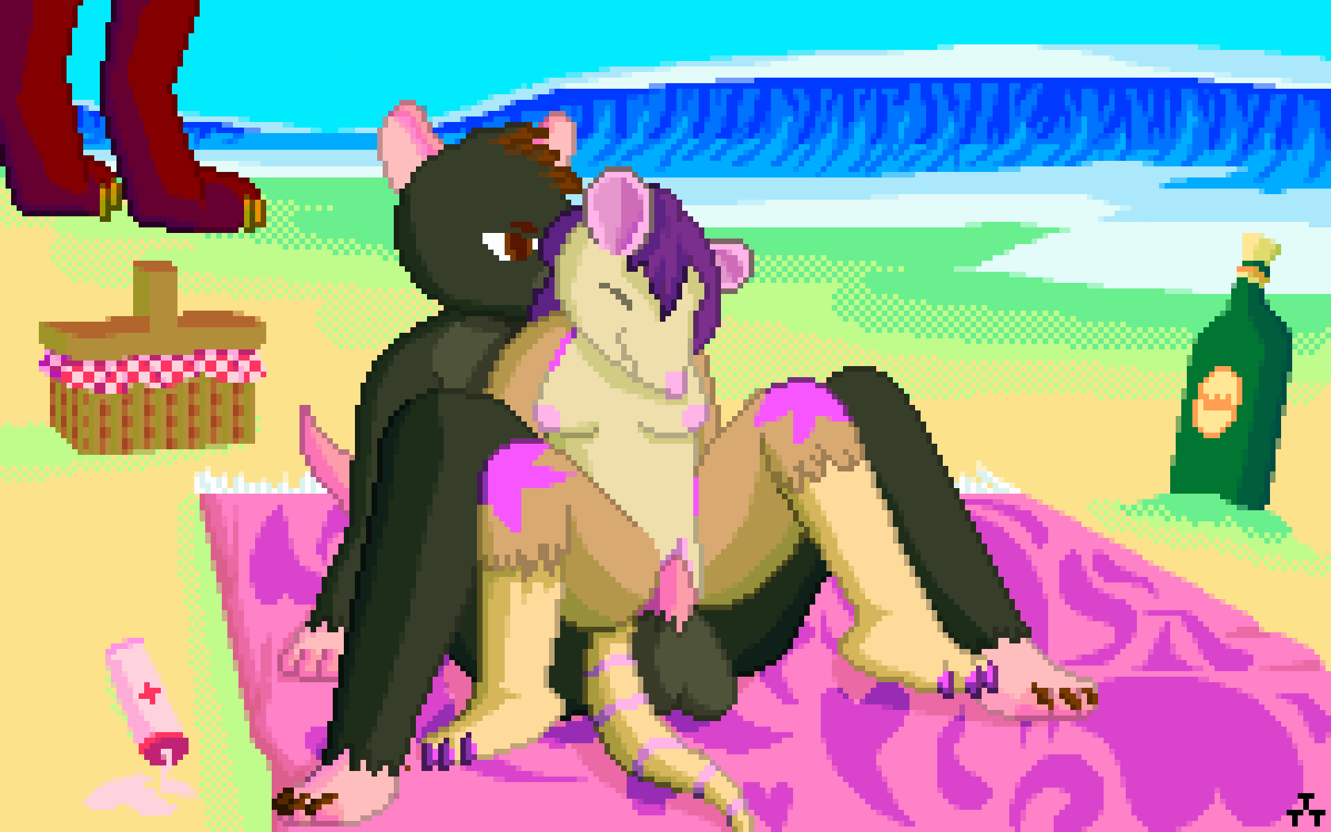 anthro beach duo female genitals hi_res hrelterskrelter male male/female mammal micro mouse murid murine outside_sex penetration pussy rat rodent seaside sex size_difference vaginal vaginal_penetration