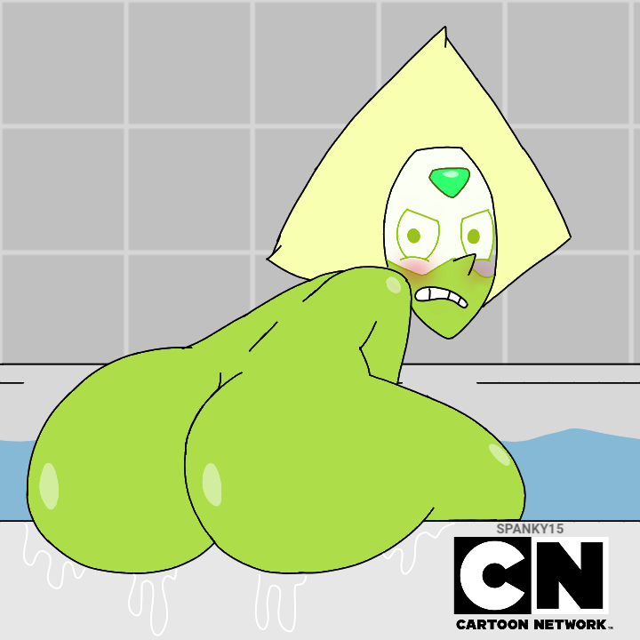 bathroom bathtub butt cartoon_network exposed female gem peridot_(steven_universe) solo steven_universe unknown_artist