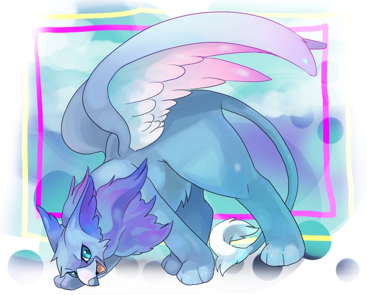 2008 3_toes ass_up beak blue_body blue_eyes blue_fur blue_wings chest_tuft cloud digital_media_(artwork) digitigrade eyrie_(neopets) fangs feathered_wings feathers feet feral fluffy_ears fur head_down jumpstart_games kemono looking_at_viewer neck_tuft neopet_(species) neopets open_mouth open_smile paws pink_body pink_feathers pupils purple_body purple_fur shaded simple_background sky smile solo standing suppainu tail tail_tuft teeth thin_tail three-quarter_view toes tuft white_body white_feathers white_fur wings