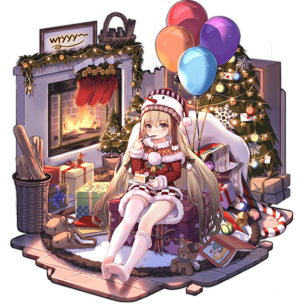 1girl ark_order balloon bangs basket blonde_hair book brown_footwear cake capelet chimney christmas christmas_ornaments christmas_stocking christmas_tree crossed_bandaids dress eating faux_figurine feet food fork fruit fur-trimmed_capelet fur-trimmed_dress fur-trimmed_sleeves fur_trim gift gift_bag hat holding holding_fork holding_plate indoors letter little_match_girl little_match_girl_(ark_order) long_hair looking_at_viewer loose_thighhigh official_art plate pom_pom_(clothes) red_capelet red_dress slippers slippers_removed smile snowflake_print snowman soles solo star_(symbol) strawberry stuffed_animal stuffed_toy teddy_bear thighhighs transparent_background very_long_hair white_legwear wood wreath wryyyyyyyyyyyyyyyyyyyy yellow_eyes you_ni_ge_shaobing