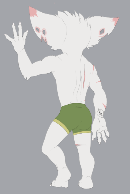 2019 4_fingers anthro arm_scar arm_tuft back_scar barefoot bast_(wolvace) big_ears big_head briefs briefs_only bristol claws clothed clothing colored digital_drawing_(artwork) digital_media_(artwork) ear_scar ear_tuft earhole elbow_tufts fan_character feet fingers flat_colors full-length_portrait fur green_briefs grey_background head_tuft humanoid_hands league_of_legends leg_scar male male_anthro mammal plantigrade portrait raised_hand rear_view riot_games scar short_anthro short_male simple_background solo standing topless topless_anthro topless_male tuft underwear video_games wave white_arms white_back white_body white_claws white_ears white_feet white_fingers white_fur white_hands white_legs white_toes yordle