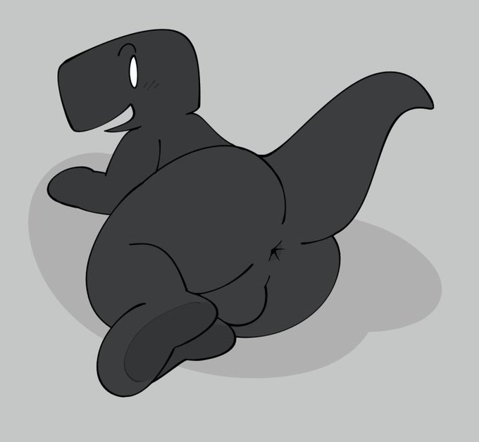 anthro anus backsack balls birdvian butt dinosaur dinosaur_(google_chrome) genitals google google_chrome male presenting presenting_anus presenting_hindquarters raised_tail reptile scalie solo