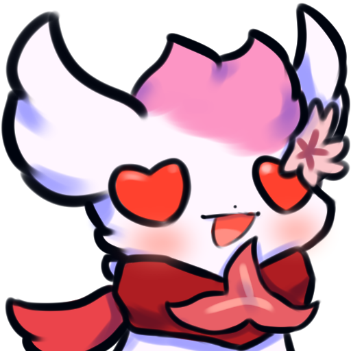 &lt;3 &lt;3_eyes 1:1 alpha_channel ambiguous_gender anthro blush emoji emote fluffy fur fur_markings mammal markings open_mouth scarf simple_background smile snoiifoxxo solo transparent_background tuft white_body white_fur