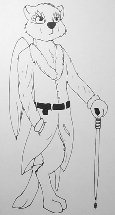 2_toes 3_fingers anthro beangel belt cane chest_tuft classy clothed clothing coat digitigrade fantasy_creature feet fingers fur male monochrome no_pants robe rupert_(winnibur7610) solo standing tail_wings tailcoat toes topwear tuft unusual_anatomy unusual_tail walking_stick wings winnibur7610