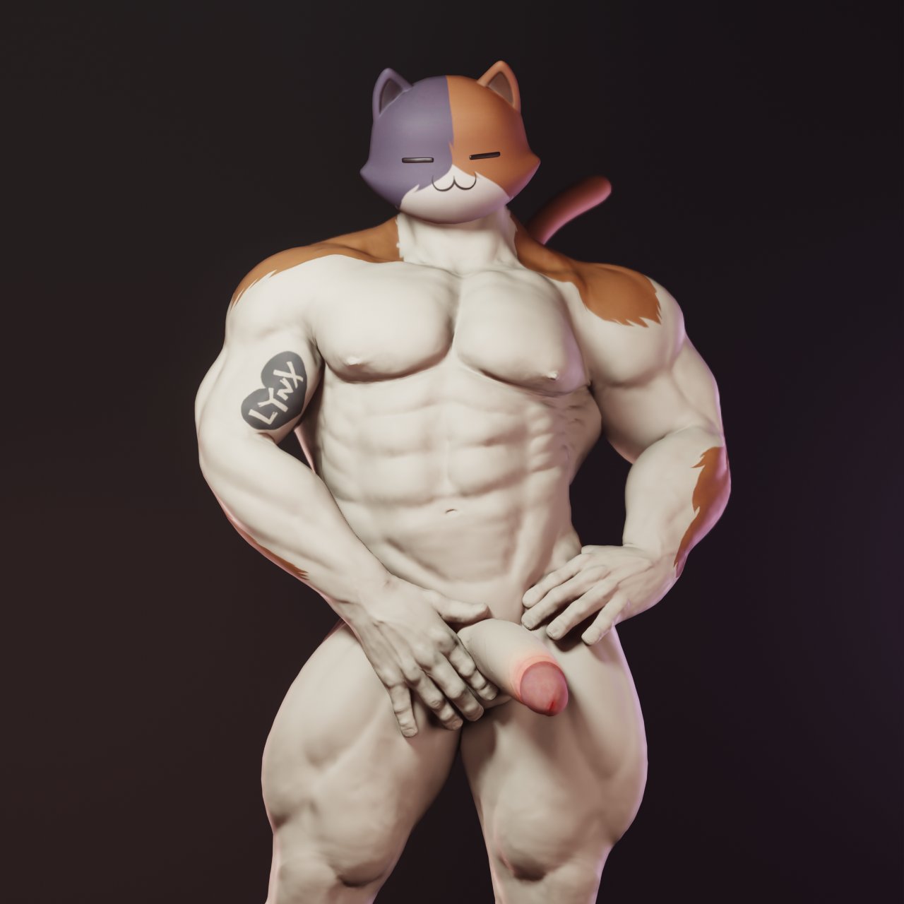 1:1 2020 3d_(artwork) 5_fingers abs aj_racer95 animal_humanoid anthro arm_markings balls barely_visible_balls barely_visible_genitalia belly biceps big_abs big_biceps big_deltoids big_muscles big_pecs big_penis big_triceps black_body black_ears black_face black_fur black_inner_ear black_markings black_tattoo blender_(software) brown_arms brown_body brown_ears brown_face brown_fur brown_inner_ear brown_markings brown_tail closed_smile colored digital_media_(artwork) domestic_cat epic_games erect_nipples erection eyes_closed facial_markings felid felid_humanoid feline felis fingers fortnite front_view fur genitals glans hand_on_balls hand_on_hip happy head_markings hi_res huge_quads humanoid humanoid_genitalia humanoid_hands humanoid_penis light looking_at_viewer male male_anthro mammal mammal_humanoid manly markings meowscles_(fortnite) multicolored_body multicolored_ears multicolored_face multicolored_fur multicolored_penis muscular muscular_anthro muscular_male navel nipples nude_anthro nude_male obliques pecs penis pink_glans pink_penis portrait pose presenting presenting_penis serratus shaded smile solo standing tattoo thick_neck thick_thighs three-quarter_portrait triceps two_tone_arms two_tone_ears two_tone_inner_ear two_tone_penis video_games white_arms white_balls white_belly white_body white_chest white_face white_fingers white_fur white_hands white_legs white_nipples white_penis