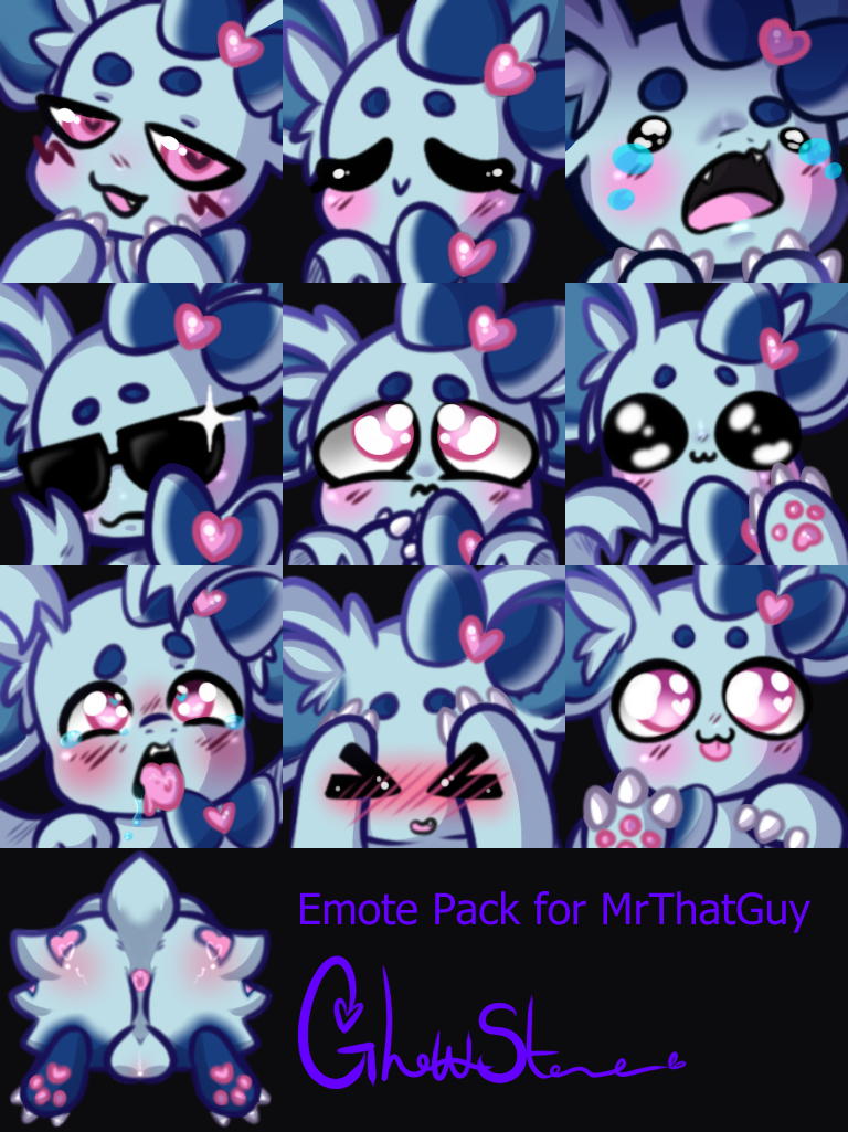 aurora_(mrthatguy) balls begging blep blue_body blush blush_stickers body_blush butt butt_blush cute_expression cute_eyes cute_fangs emote emoticon feral genitals glowstone2001 male nintendo pawpads pink_eyes pok&eacute;mon smile smug solo tongue tongue_out video_games