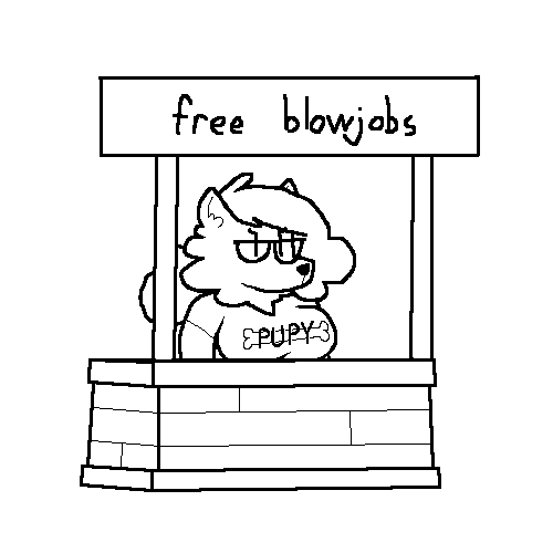 1:1 anthro big_breasts black_and_white bobby_(fluffy_gf) breasts canid canine canis clothing domestic_dog eyelashes eyewear female fluffy fluffy_gf glasses hair long_hair low_res mammal monochrome nordic_sled_dog samoyed shirt simple_drawing solo spitz standing text topwear vendor