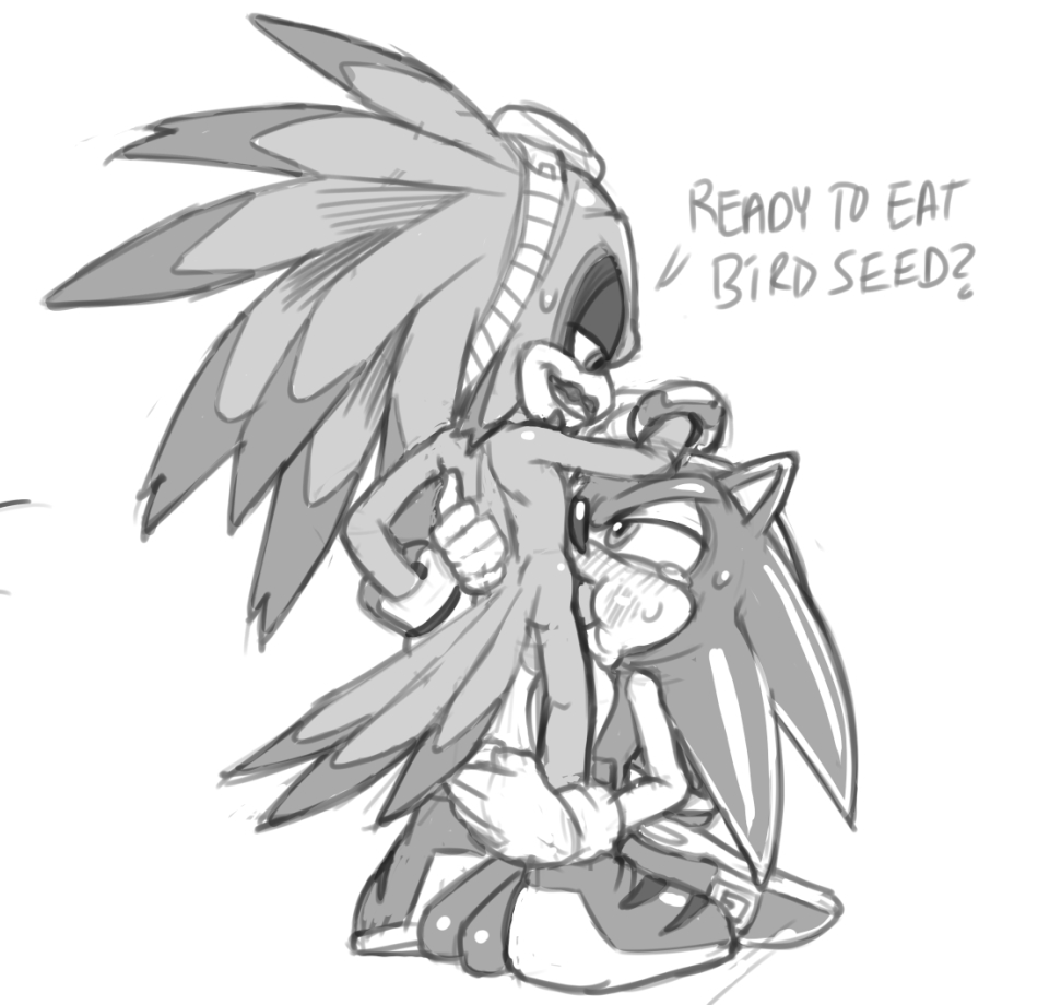 2020 anthro anthro_on_anthro anthro_penetrated anthro_penetrating anthro_penetrating_anthro avian beak bodily_fluids clothing cum cum_in_mouth cum_inside dialogue duo english_text erection eulipotyphlan eyewear genital_fluids genitals gloves goggles half-closed_eyes handwear hedgehog is_(artist) jet_the_hawk male male/male male_penetrated male_penetrating male_penetrating_male mammal monochrome mostly_nude narrowed_eyes oral oral_penetration orgasm penetration penis sega sex simple_background sonic_riders sonic_the_hedgehog sonic_the_hedgehog_(series) tears text video_games