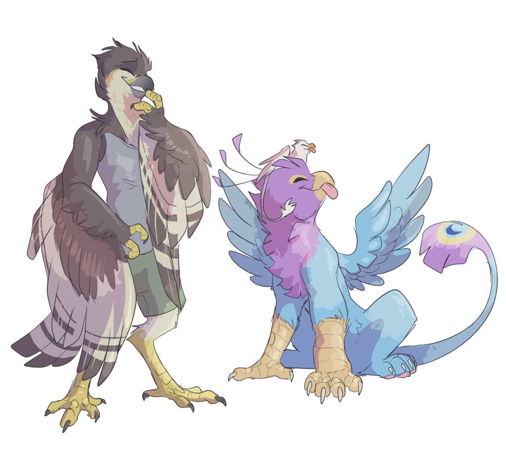 accipiter accipitrid accipitriform alpha_channel anthro avian beak bird bird_feet blue_body clothing der eurasian_sparrowhawk eyes_closed feathered_crest feathered_wings feathers feral galliform godbird green_eyes gryphon gyro_feather head_crest lief_woodcock male micro mythological_avian mythology paws peafowl phasianid pink_body quadruped size_difference tail_tuft tongue tongue_out true_hawk tuft wings