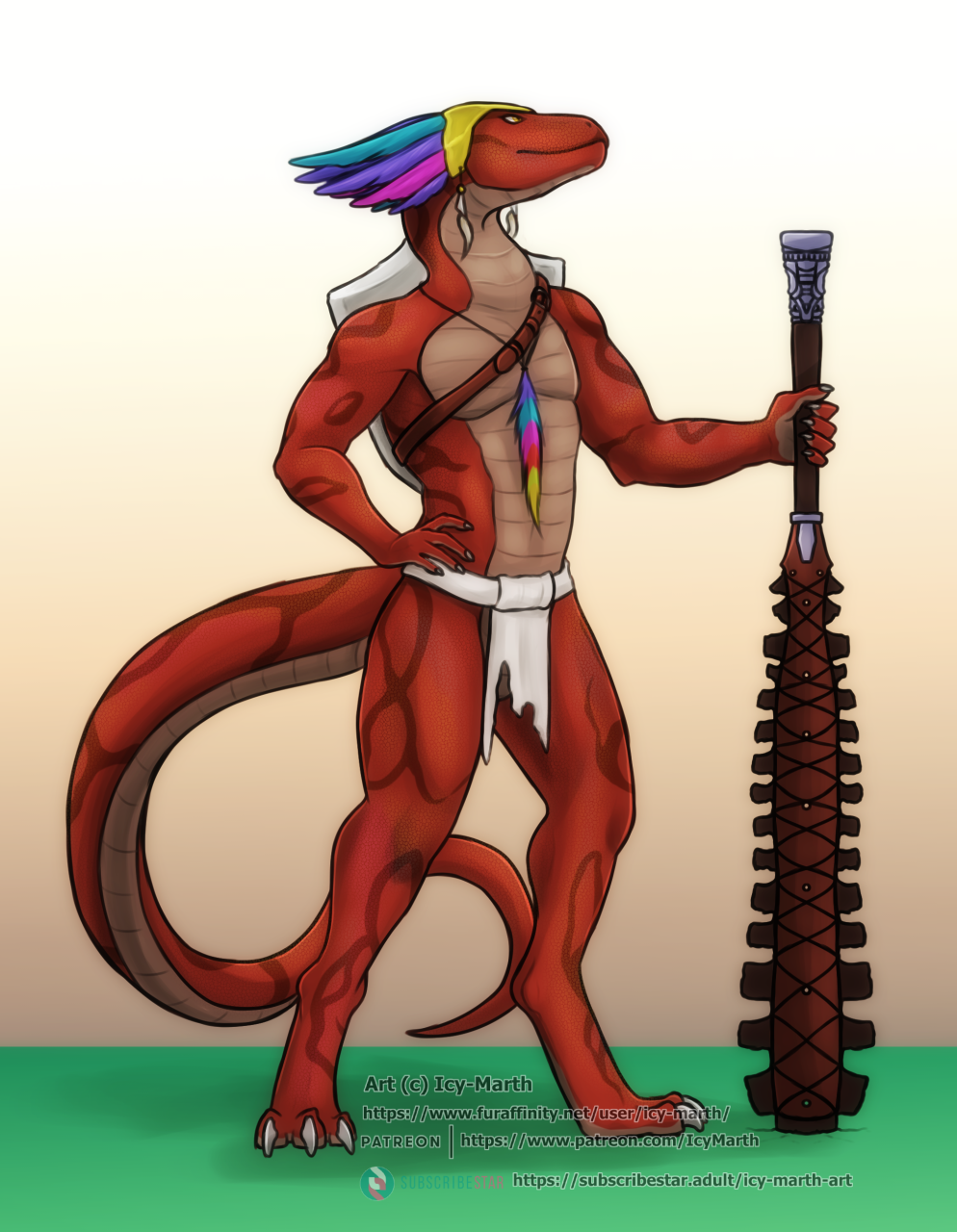 anthro barbarian bottomwear claws clothing digitigrade hand_on_hip headgear headwear hi_res holding_object holding_weapon icy-marth jewelry loincloth male melee_weapon necklace red_body reptile scalie shield simple_background sketch snake standing toe_claws weapon yellow_sclera