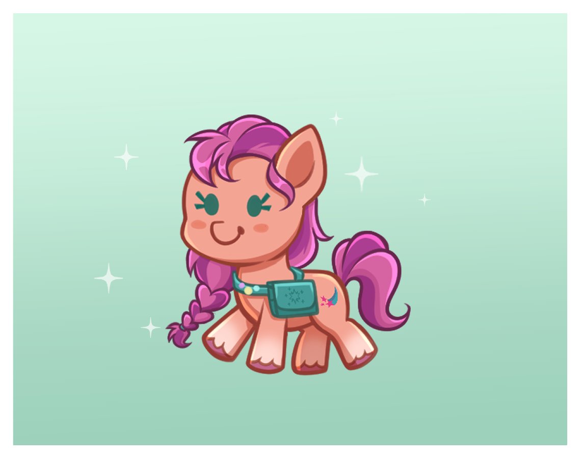 bag chibi equid equine female feral hair hasbro horse mammal mlp_g5 my_little_pony pony purple_hair ravensun smol solo sparkles sunny_starscout_(mlp)