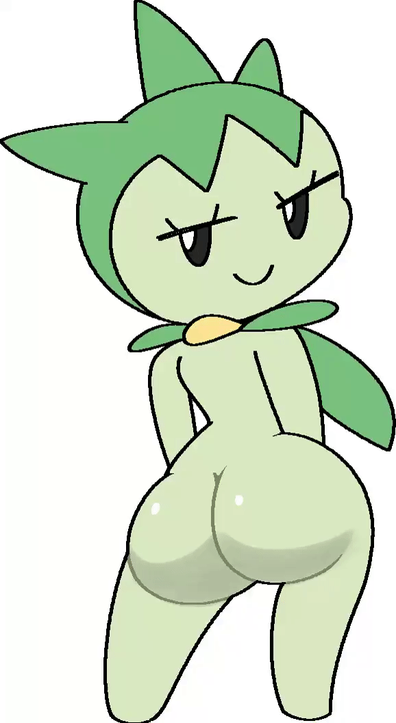 2d_animation animated big_butt butt butt_wiggle female flower_(anatomy) green_body green_skin humanoid looking_at_viewer looking_back looking_back_at_viewer narrowed_eyes nintendo not_furry plant pok&eacute;mon pok&eacute;mon_(species) roselia seductive shaking_butt short_playtime short_stack simple_background smile solo video_games vilepluff white_background