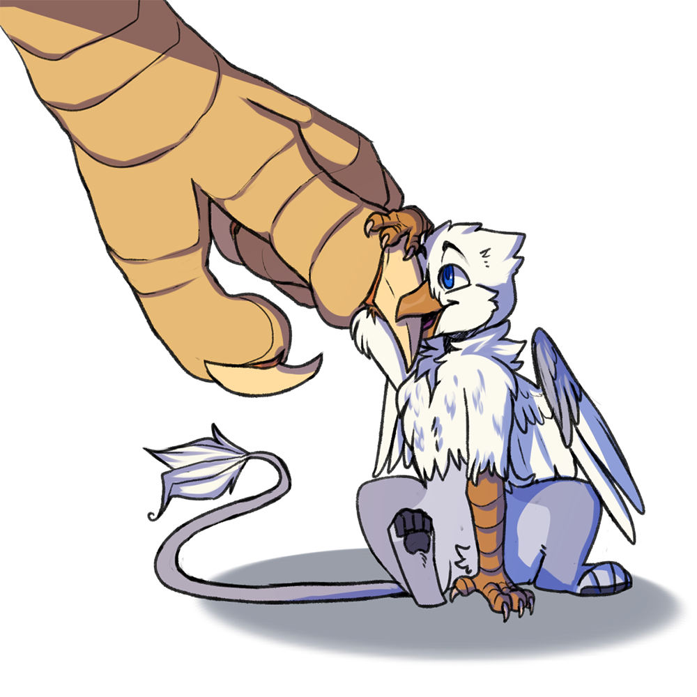 1:1 alpha_channel avian beak bird_feet der duo embrace feathered_wings feathers feral green_eyes gryphon gyro_feather hug male micro mythological_avian mythology paws quadruped scritches size_difference tail_tuft tuft viirux wings