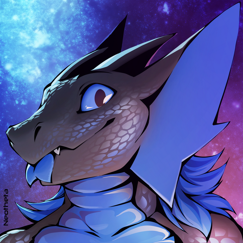 1:1 anthro blep detailed_background dragon headshot_portrait horn looking_at_viewer male neotheta night outside portrait scalie sky smile star starry_sky tongue tongue_out