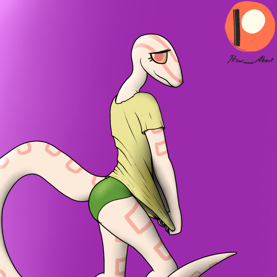 1:1 albino anthro arm_markings biped clothed clothing clothing_pull colubrid corn_snake cornelia_(glacierclear) covering covering_crotch covering_self facial_markings female green_clothing green_panties green_underwear head_markings how-about lampropeltini leg_markings long_neck looking_at_viewer markings orange_sclera panties pink_body pink_eyes pink_scales pink_stripes pulling_shirt_down rat_snake red_eyes reptile reptile_tail scales scalie shirt shirt_pull shy simple_background slim smile snake solo stripes tail_markings tan_body tan_sclera topwear topwear_pull underwear yellow_clothing yellow_shirt yellow_topwear