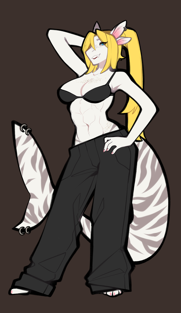 2021 abs anthro blonde_hair breasts clothed clothing digital_media_(artwork) female fish hair marine ni70 non-mammal_breasts shark smile solo