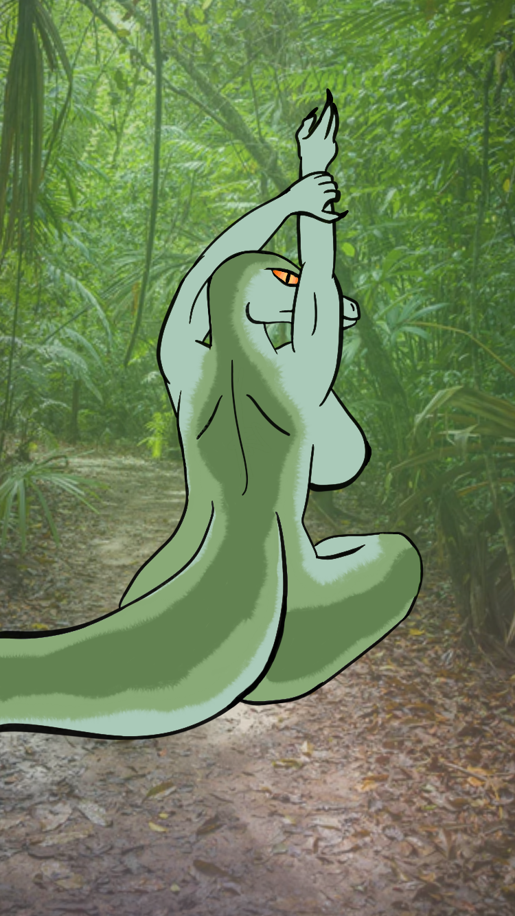 anonymous_artist anthro breasts dinosaur dromaeosaurid female hi_res looking_at_viewer rear_view reptile scalie side_boob sitting solo stretching theropod velociraptor