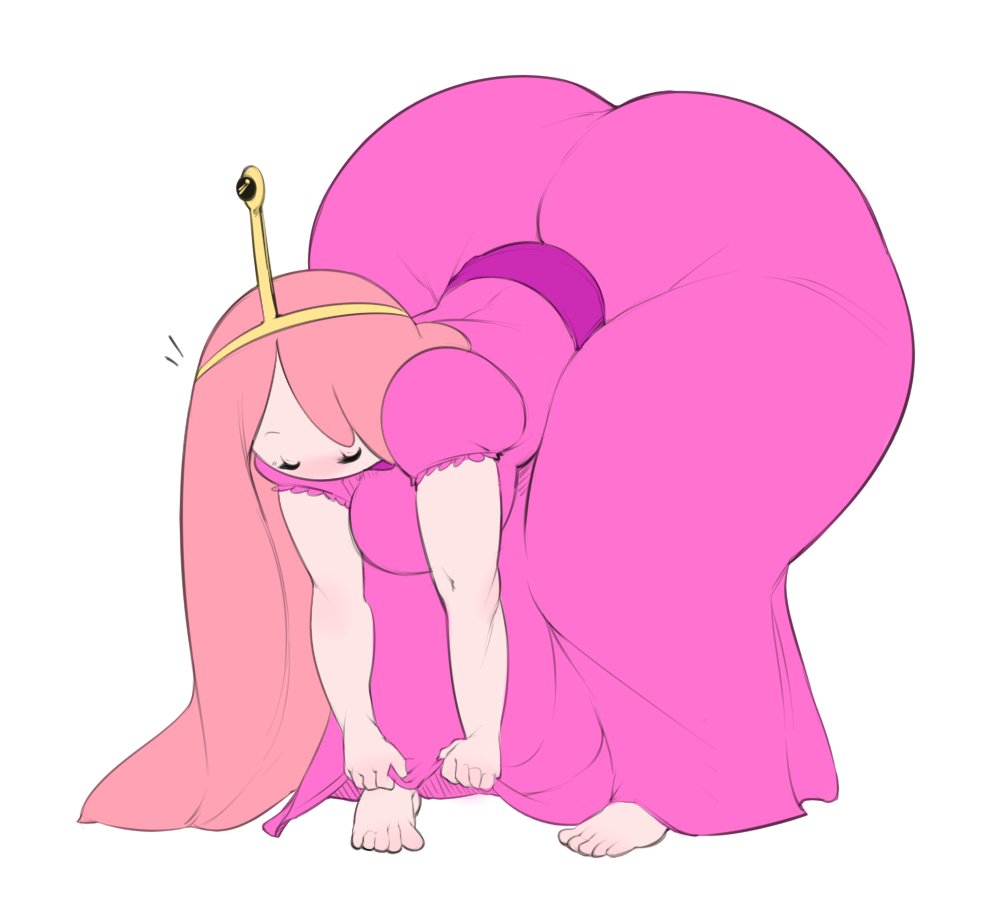 adventure_time bent_over big_butt bulumble-bee butt cartoon_network female goo_creature goo_humanoid huge_butt huge_hips huge_thighs humanoid princess_bubblegum solo standing thick_thighs wide_hips