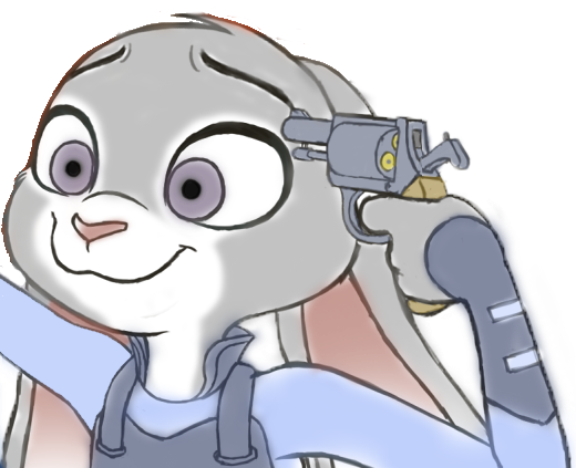 alpha_channel colored cropped disney ears_down female fur grey_body grey_fur gun gun_to_head imminent_suicide judy_hopps lagomorph lemonscent leporid mammal pivoted_ears purple_eyes rabbit ranged_weapon reaction_image simple_background solo transparent_background weapon zootopia