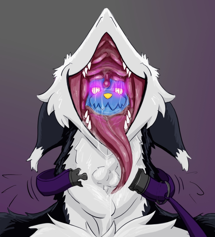 anthro bodily_fluids bulge collar collar_snap dom/sub drooling duo eeveelution endosoma hypnosis lead leash leash_and_collar male male/male mawplay mind_control mouth_shot nintendo nullart open_maw open_mouth oral oral_vore pok&eacute;mon pok&eacute;mon_(species) ryder_(nullart) saliva sergal soft_vore swallow_(disambiguation) swallowing swallowing_bulge tongue tongue_out umbreon video_games vore